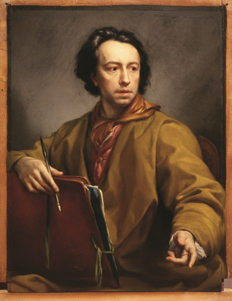 Anton Raphael Mengs - Autoritratto  con cartella da disegno e stilo 1773 Firenze, Galleria degli Uffizi