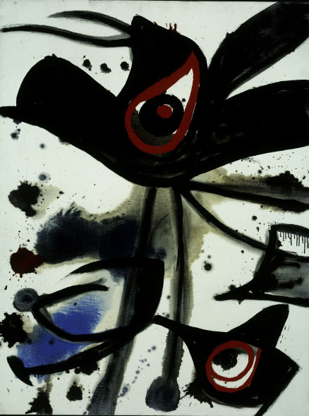 Joan Miró Oiseaux, 1973 Oil and acrylic on canvas, 115,5x88,5 cm © Successió Miró by SIAE 2017 Archive Fundació Pilar i Joan Miró a Mallorca Foto: Joan Ramón Bonet & David Bonet