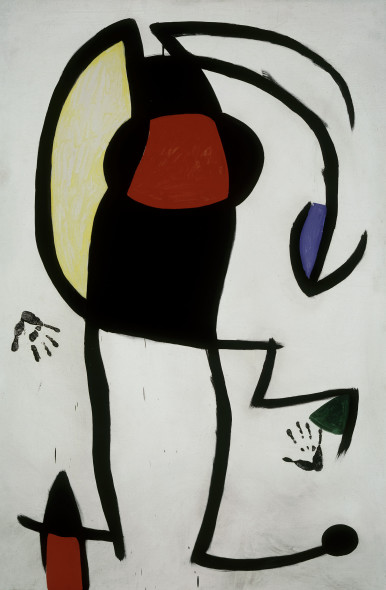 Joan Miró Femme dans la rue, 1973 Oil on canvas, 195x130 cm © Successió Miró by SIAE 2017 Archive Fundació Pilar i Joan Miró a Mallorca Foto: Joan Ramón Bonet & David Bonet