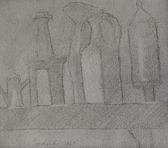 Giorgio Morandi, Natura morta, 1941, matita su carta, cm. 232x323