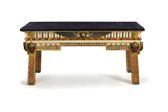 Lotto 629 Tavolo in legno intagliato e laccato, XIX secolo stima € 10.000 - 15.000 