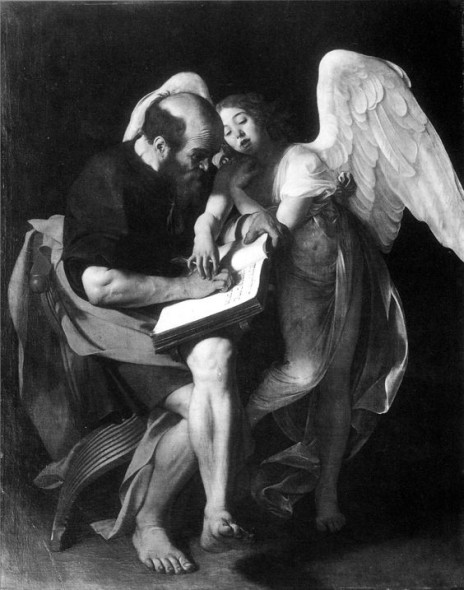 Caravaggio, San Matteo e l'angelo, 1602 (distrutto 1945)