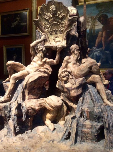 Particolare del modello in terracotta della Fontana dei Fiumi (1650 circa) Foto ArtsLife