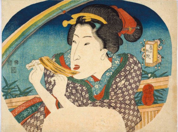 Utagawa Kuniyoshi Arcobaleno primaverile (Haru no niji) 1836 - 22,7 x 30,3 cm