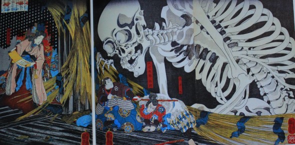 Utagawa Kuniyoshi La principessa Takiyasha risveglia uno scheletro mostruoso al palazzo diSōma (Sōma no furudairi), circa 1845-46 - 37,2x25,4 cm ciascuno