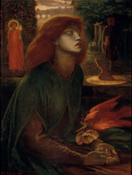 Dante Gabriel Rossetti, Beata Beatrix, 1880, Olio su tela, cm 86 x 66,7. Edimburgo, National Galleries of Scotland. Dono di A.E. Anderson in memoria del fratello Frank, 1928. © Bridgeman Images