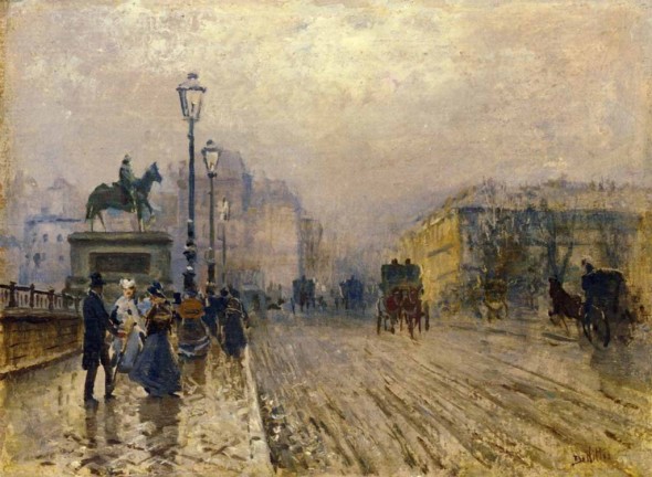Strada di Parigi con carrozze, 1875, Giuseppe De Nittis