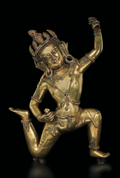 asta cambi Figura di Nagaraja in bronzo dorato