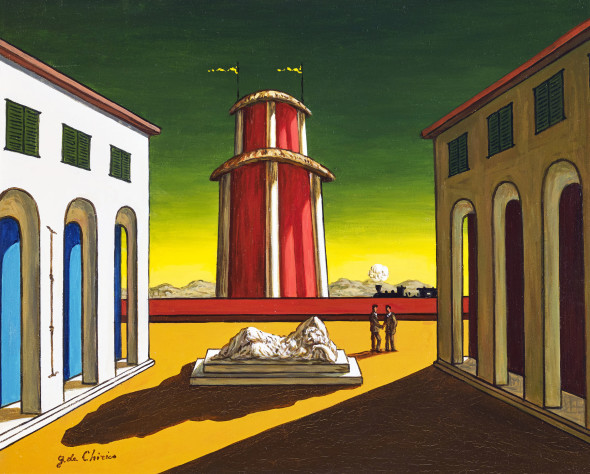 Giorgio De Chirico, Piazza d'Italia, 1930, olio su tela, 50 x 60 cm
