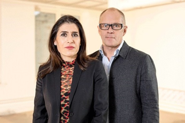 Eva Gonzalez-Sancho e Per Gunnar Eeg-Tverbakk, curatori della Oslo Biennial (foto Niklas R. Lello)