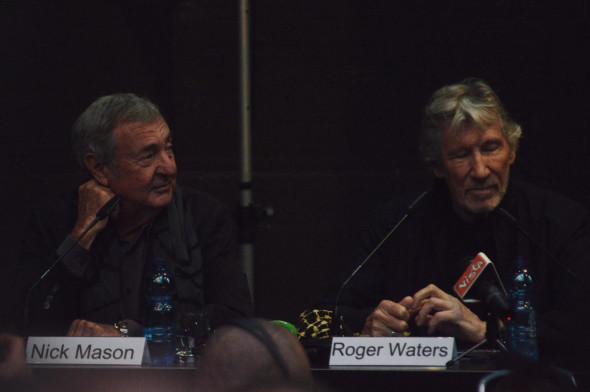 Nick Mason e Roger Waters alla presentazione di The Pink Floyd Exhibition: Their Mortal Remains, MACRO, Roma (foto Anna Mattioli)