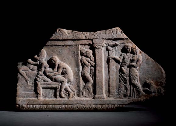 A Roman Terracotta Plaque with Brothel Scene, circa 1st Century A.D. (est. £20,000-30,000)