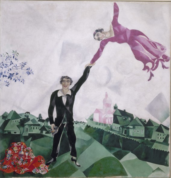  Revolutija Marc Chagall, La passeggiata, olio su tela