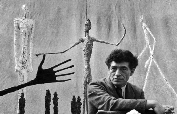 Alberto Giacometti nel suo studio