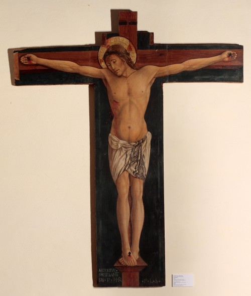 Scuola umbra : Antonio da Fabriano, Crocifisso. 1452 tempera dipinta