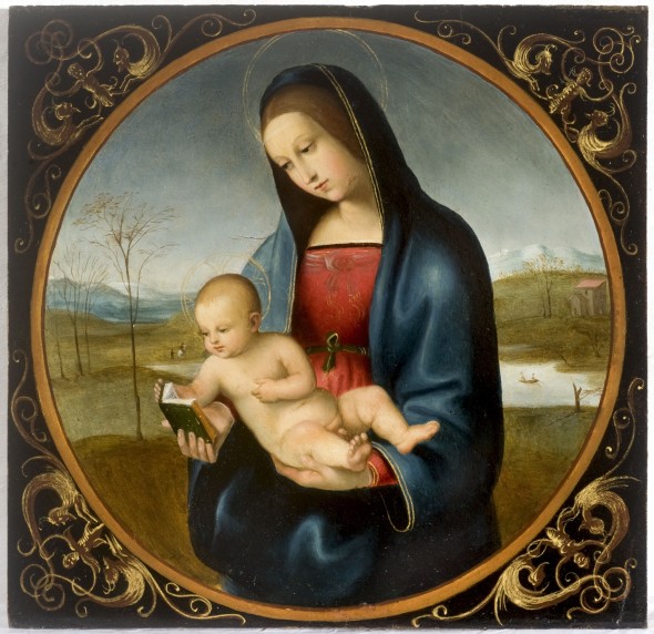 Scuola umbra : Madonna Connestabile, copia da Raffaello,Giovanni Battista Salvi detto il Sassoferrato