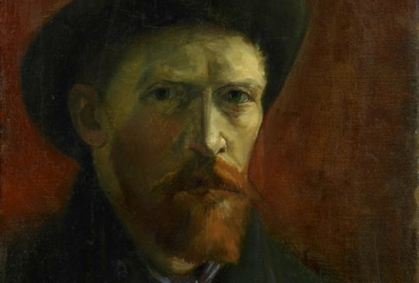 Vincent van Gogh, Autoritratto col cappello di feltro, particolare