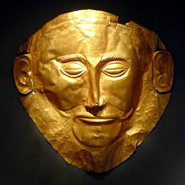 Maschera di Agamennone. Foto via Wikimedia Commons