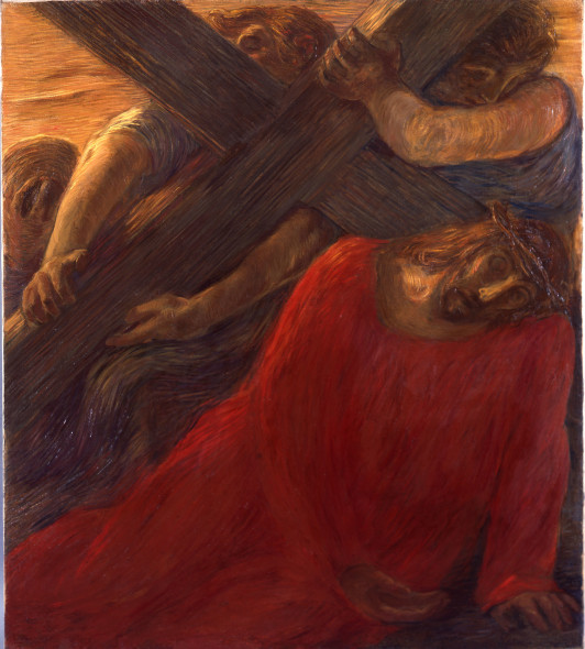 Gaetano Previati, Via Crucis, VII stazione, 1901-1902, olio su tela, 121 × 107 cm, Musei Vaticani, Collezione d’Arte Contemporanea. Foto © Musei Vaticani