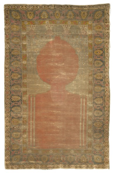 Tappeto Smirne, Preghiera, Anatolia, secolo XVII Valutazione € 5.300,00 – 5.600,00