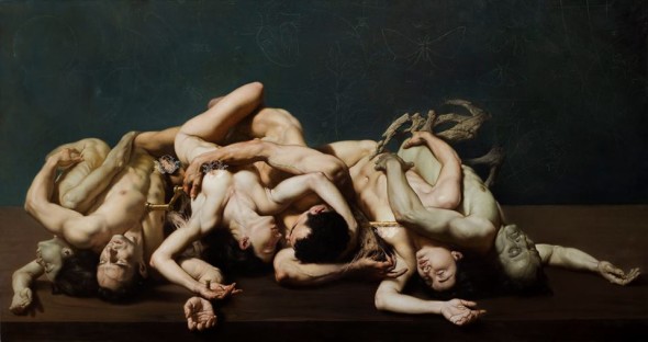 L’AMORE, LA MORTE E IL SOGNO, (2017) – olio su tela, 110x200 cm