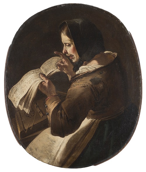 Giacomo Francesco Cipper (Feldkirch 1664-Milano 1736), “Vecchia che canta”, olio su tela