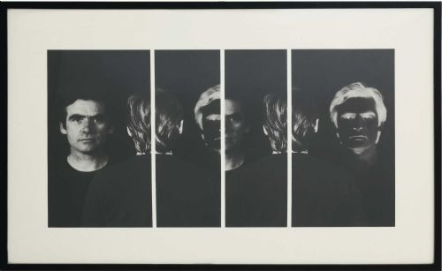 Aldo Tagliaferro l'IO RITRATTO, 1977. riporto fotografico su tela emulsionata, cm. 54 x 87,5
