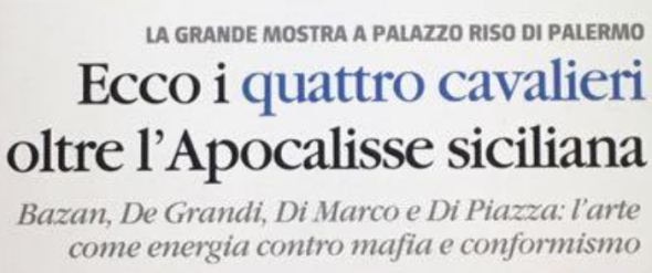 Il titolo dell'articolo di Vittorio Sgarbi sul Corriere dedicato alla mostra della Scuola di Palermo