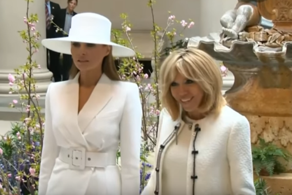 Melania Trump e Brigitte Macron alla National Gallery