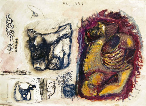 Pietro Geranzani_Disegno 48_1992_inchiostro_acquarello e pastello su carta_cm 36x50,5