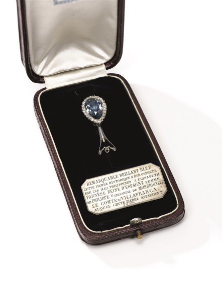 Lot 377 The Farnese Blue Historic and highly important fancy dark grey-blue diamond weighing 16.16 carats Estimate: CHF 3,500,000 – 5,000,000 / US$ 3,690,000 – 5,270,000