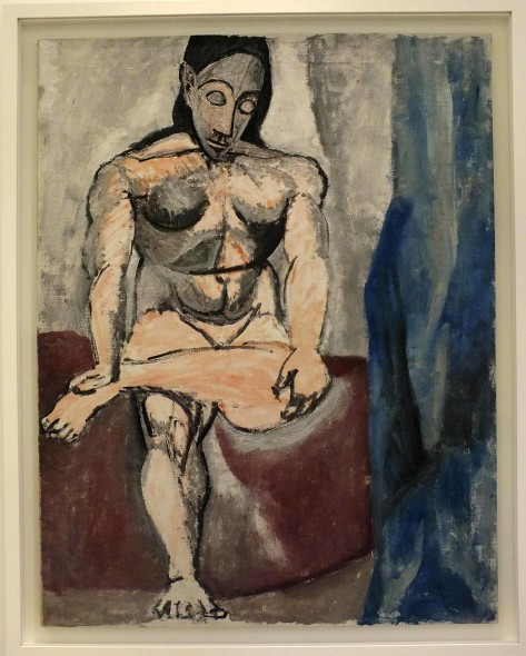 Pablo Picasso, Nudo seduto, studio per "Lei demoiselles da Avignon" (inverno 1906-1907), olio su tela, 121x93,5 cm. Paris, Musée National Picasso