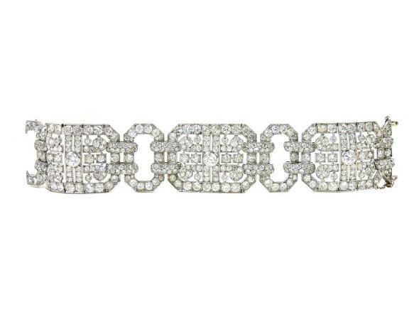 Lotto 496 Importante bracciale Art Deco H. Lyon – Paris in oro bianco e diamanti Francia, anni Venti/Trenta