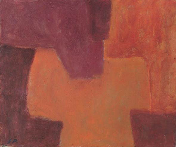 SERGE POLIAKOFF (1900 - 1969) Composition Abstraite, 1963 ca olio su tela, cm 54x65 Siglato in basso a sinistra: SP
