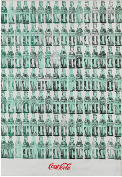 Andy Warhol (1928–1987), Green Coca Cola Bottles, (1962). Acrylic, screenprint, and graphite pencil on canvas, 82 3/4 × 57 1/8 in. (210.2 × 145.1 cm). Whitney Museum of American Art, New York; purchase, with funds from the Friends of the Whitney Museum of American Art 68.25 © 2018 The Andy Warhol Foundation for the Visual Arts, Inc. / Artists Rights Society (ARS), New York