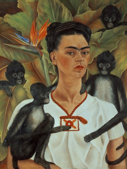 2.Frida Kahlo, Autoritratto con le scimmie, 1943, olio su tela, Fondazione Vergel, Cuernavaca, Messico