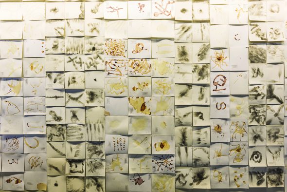 Cesare Pietroiusti, Duemila disegni da portare via, 2009. Installation view (4)