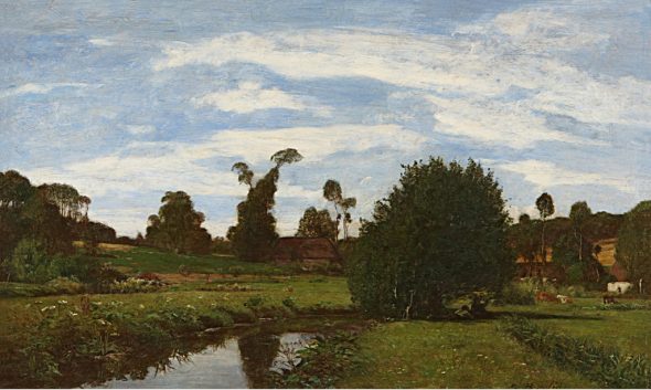 Eugène Boudin - Paesaggio normanno, 1857-8 Marunuma Art Park, Asaka[1]