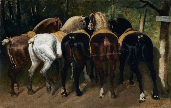 Théodore Géricault, Cinque cavalli visti dalla groppa, stima € 180.000-250.000, venduto per € 207.600 
