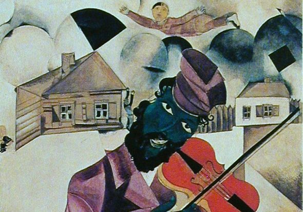 Marc Chagall, Il violinista, particolare, 1920, Tretyakov Gallery