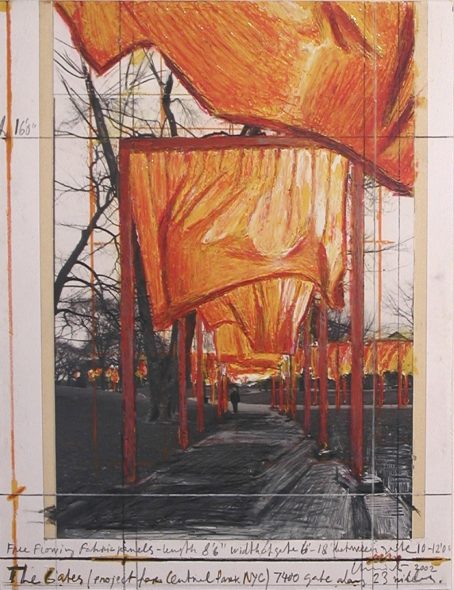 Christo The Gates. Central Park-New York, 2002 28.4x21.5 cm Courtesy Galleria Tonelli, Milano
