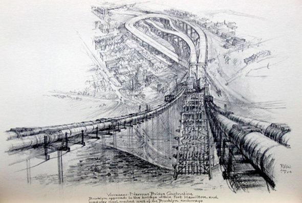 Lili Réthi - Illustration from Edward M.Young, The Great Bridge. ArielFarrar, Straus & Giroux, 1965, © Museum der Moderne Salzburg