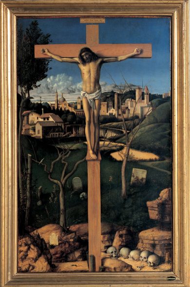 Giovanni Bellini, Cristo con cimitero ebraico, 1501-03 ca, Collezione Palazzo degli Alberti, Prato