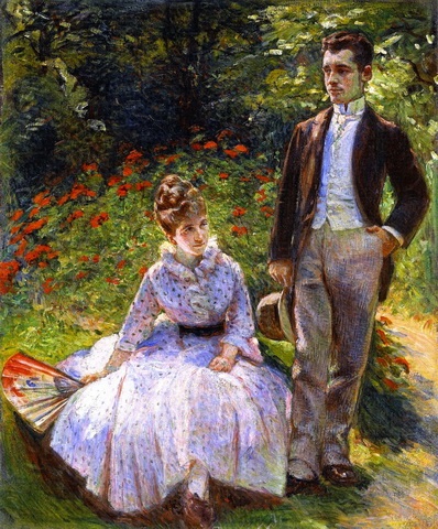 Marie Bracquemond. Pierre e Louise nel giardino di Sèvres, 1886