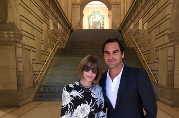 Roger Federer ed Anna Wintour al Metropolitan Museum di New York
