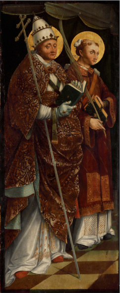 Asta 46 – Arte antica, Roma Lotto 44 Pietro Grammorseo (1490 ca – ante 1531) Santi Gregorio Magno e Stefano protomartire Tempera grassa su tavolaVenduto a € 87.500