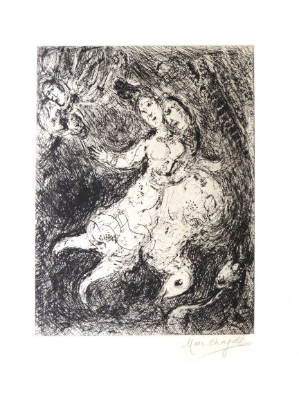 Marc Chagall (1887-1985), L'Envolée 1967 acquaforte, es 14/35, firmata cm 36x27 Bibliografia: Cramer 18 [62] stimato € 1500/2000,00