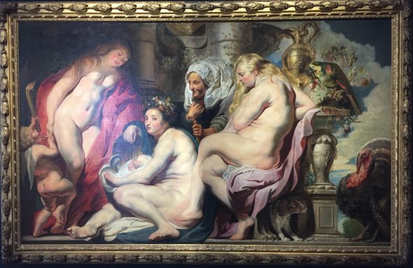 Jacob Jordaens, Le figlie di Cecrope scoprono Erittonio. 1617. Sanguine - Luc Tuymans on Baroque. Fondazione Prada, Milano. © Foto ArtsLife