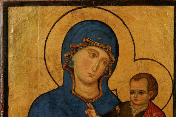 La Madonna di San Luca, attribuita a Filippo Rusuti (particolare)