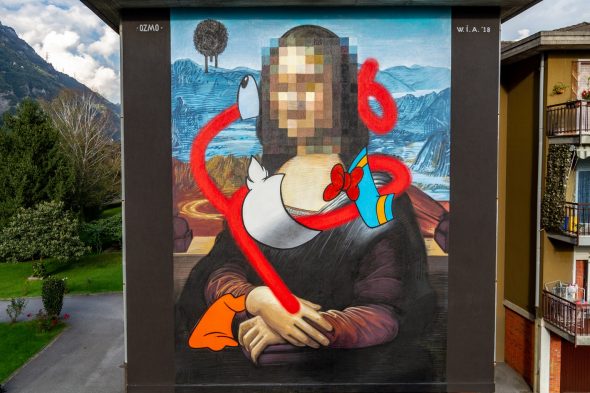 OZMO_'Pixelated Mona Lisa with destructurated Donald Duck in Valle Camonica’ _ Angone_ ph Davide Bassanesi 11